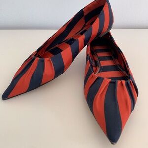 Zara point toe striped flats